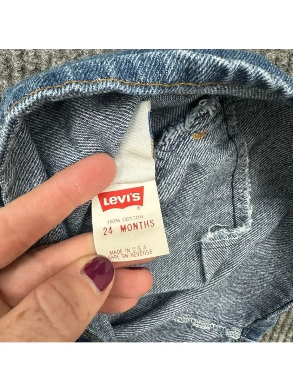 VTG Levis Denim Suspender Skirt 100% Cotton Overall USA Made Girls sz 24 Months